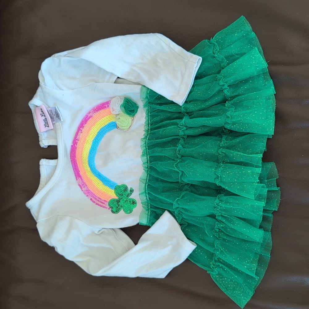 Little Lass Irish Shamrock Dress 2T